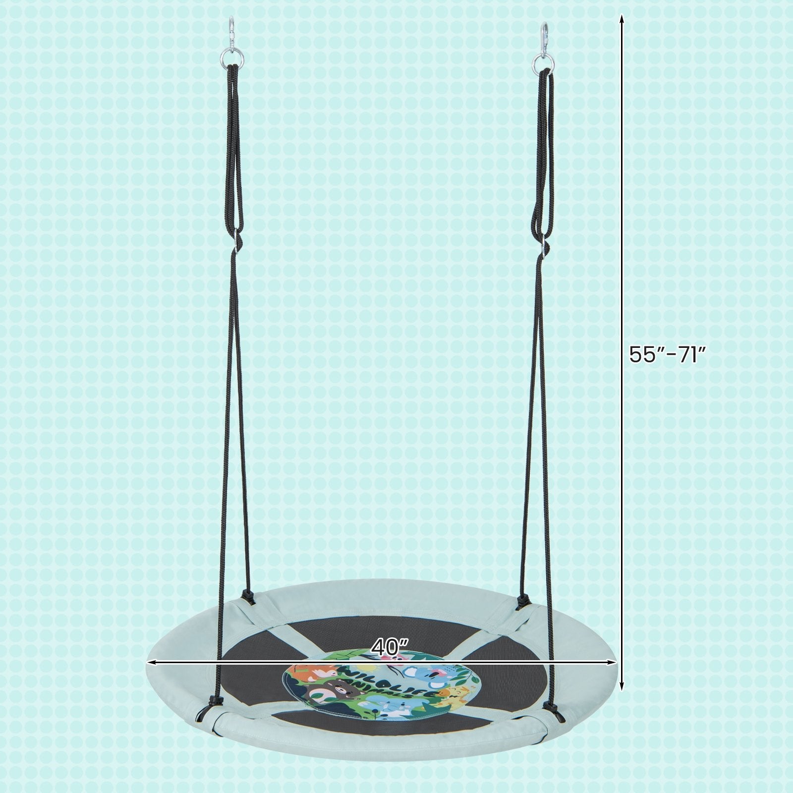 40 Inches Saucer Tree Swing with Adjustable Hanging Ropes and 900D Oxford Fabric-Forest Swing & Playsets   at Gallery Canada