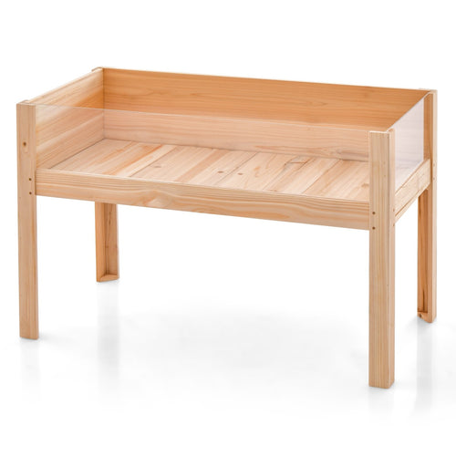 30/47 Inch Wooden Raised Garden Bed-L, Natural