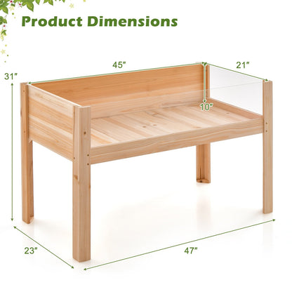 30/47 Inch Wooden Raised Garden Bed-L, Natural Raised Garden Beds   at Gallery Canada