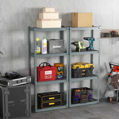 4-Tier Metal Shelving Unit with Anti-slip Foot Pad and Anti-tipping Device, Gray Garages   at Gallery Canada