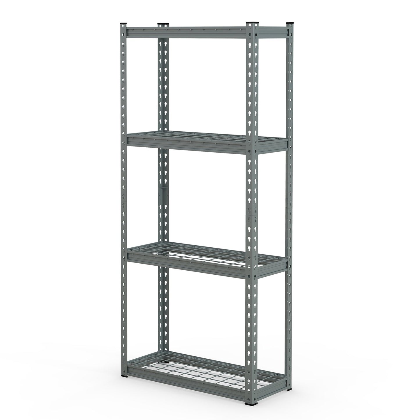 4-Tier Metal Shelving Unit with Anti-slip Foot Pad and Anti-tipping Device, Gray Garages   at Gallery Canada