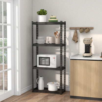 4-Tier Metal Shelving Unit with Anti-slip Foot Pad and Anti-tipping Device, Black Garages   at Gallery Canada