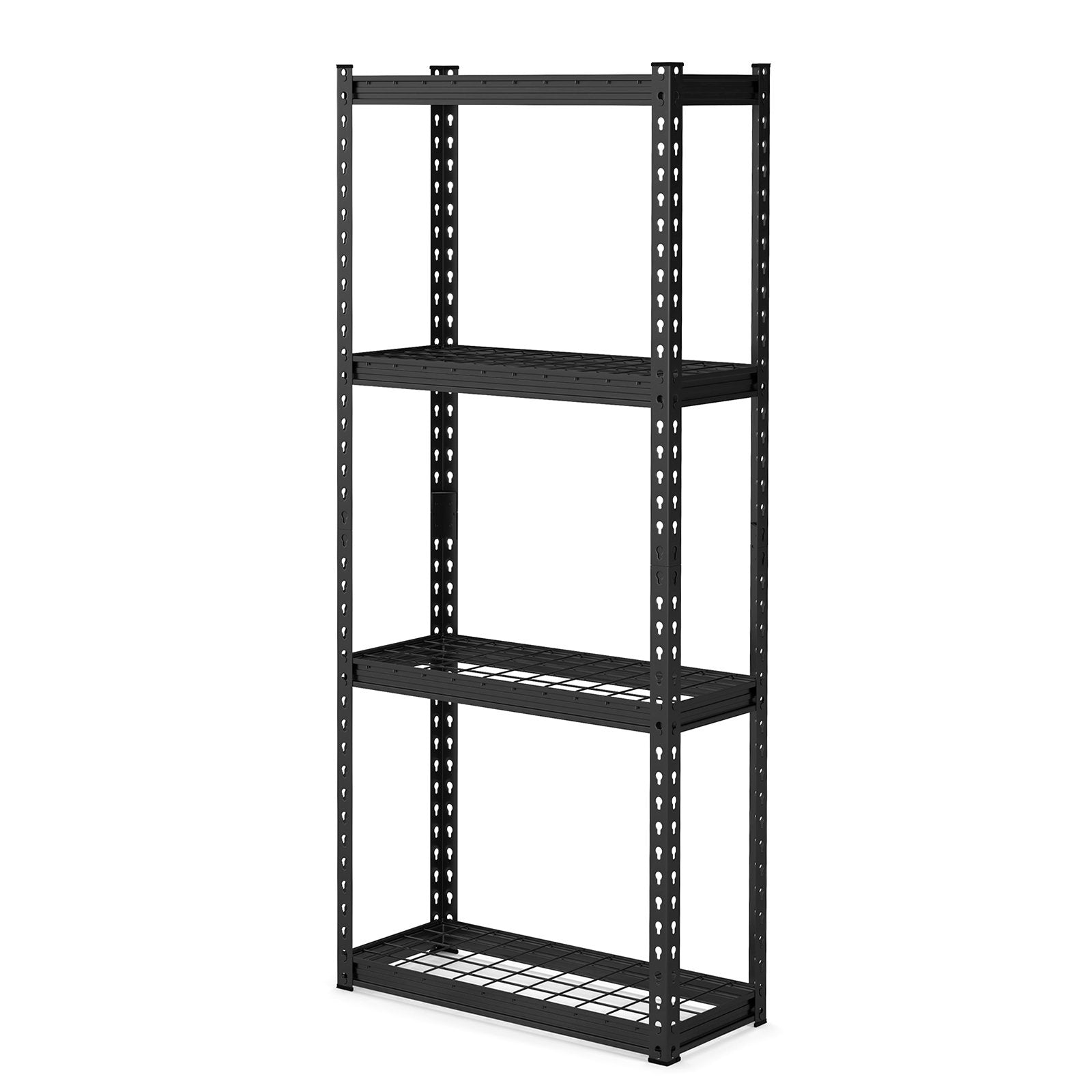 4-Tier Metal Shelving Unit with Anti-slip Foot Pad and Anti-tipping Device, Black Garages   at Gallery Canada