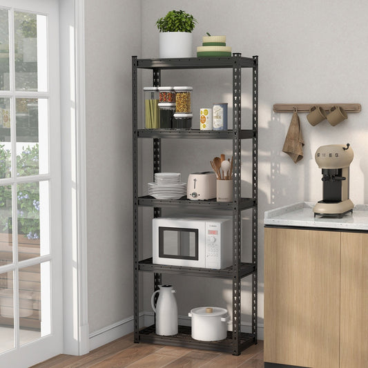 5-Tier Heavy Duty Wire Storage Racks with Anti-slip Foot Pad, Black Garages   at Gallery Canada