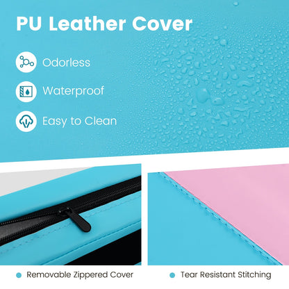 4-Panel PU Leather Folding Exercise Mat with Carrying Handles, Pink & Blue Yoga & Gym Mats   at Gallery Canada