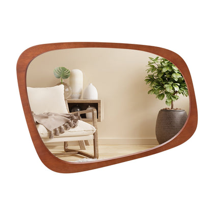 Asymmetrical Abstract Irregular Shaped Wall Mirror with Rustic Frame, Natural Wall Mirrors   at Gallery Canada