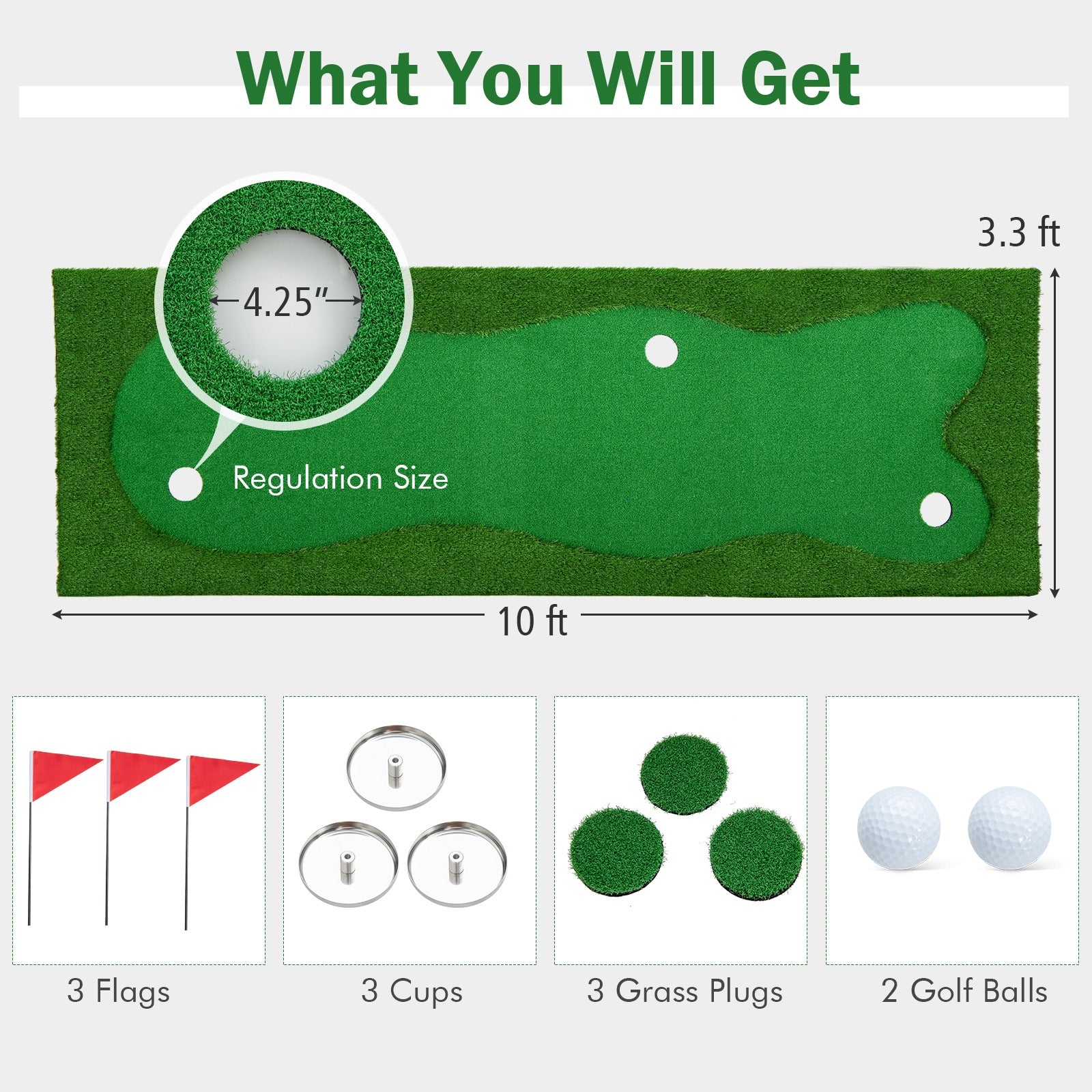 Golf Putting Green with Realistic Artificial Grass Turf-S, Green Golf   at Gallery Canada