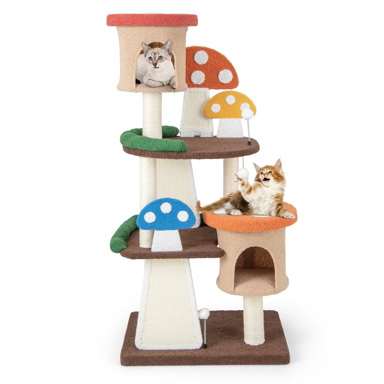 4-In-1 Cat Tree with 2 Condos and Platforms for Indoors, Multicolor Cat Trees Condos & Scratchers   at Gallery Canada