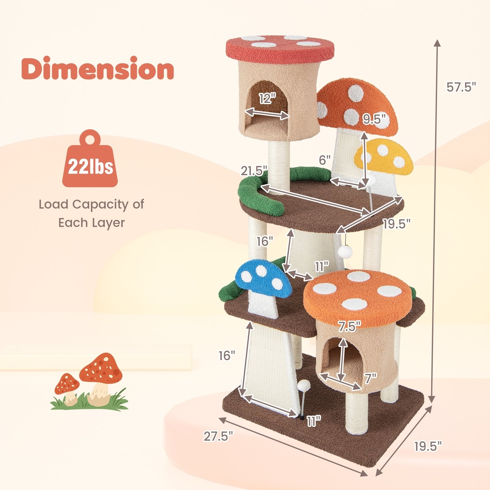 4-In-1 Cat Tree with 2 Condos and Platforms for Indoors, Multicolor Cat Trees Condos & Scratchers   at Gallery Canada