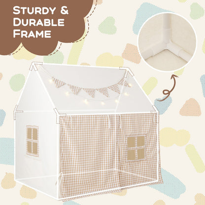 Kids Play Tent Large Playhouse with Padded Mat and 2 Breathable Windows, Beige Play Tents & Playhouse   at Gallery Canada