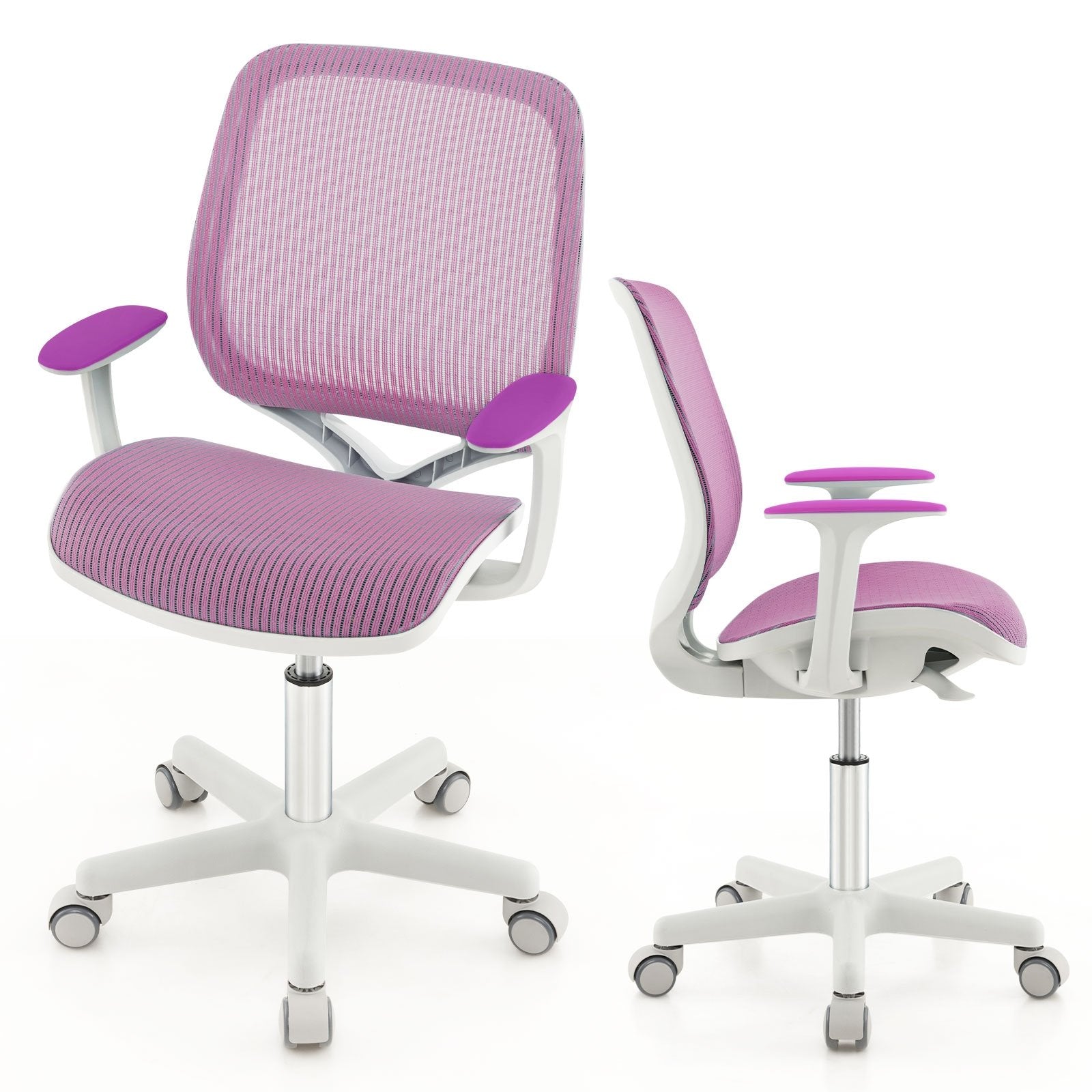 Swivel Mesh Children Computer Chair with Adjustable Height, Purple Kids Chairs & Seating   at Gallery Canada