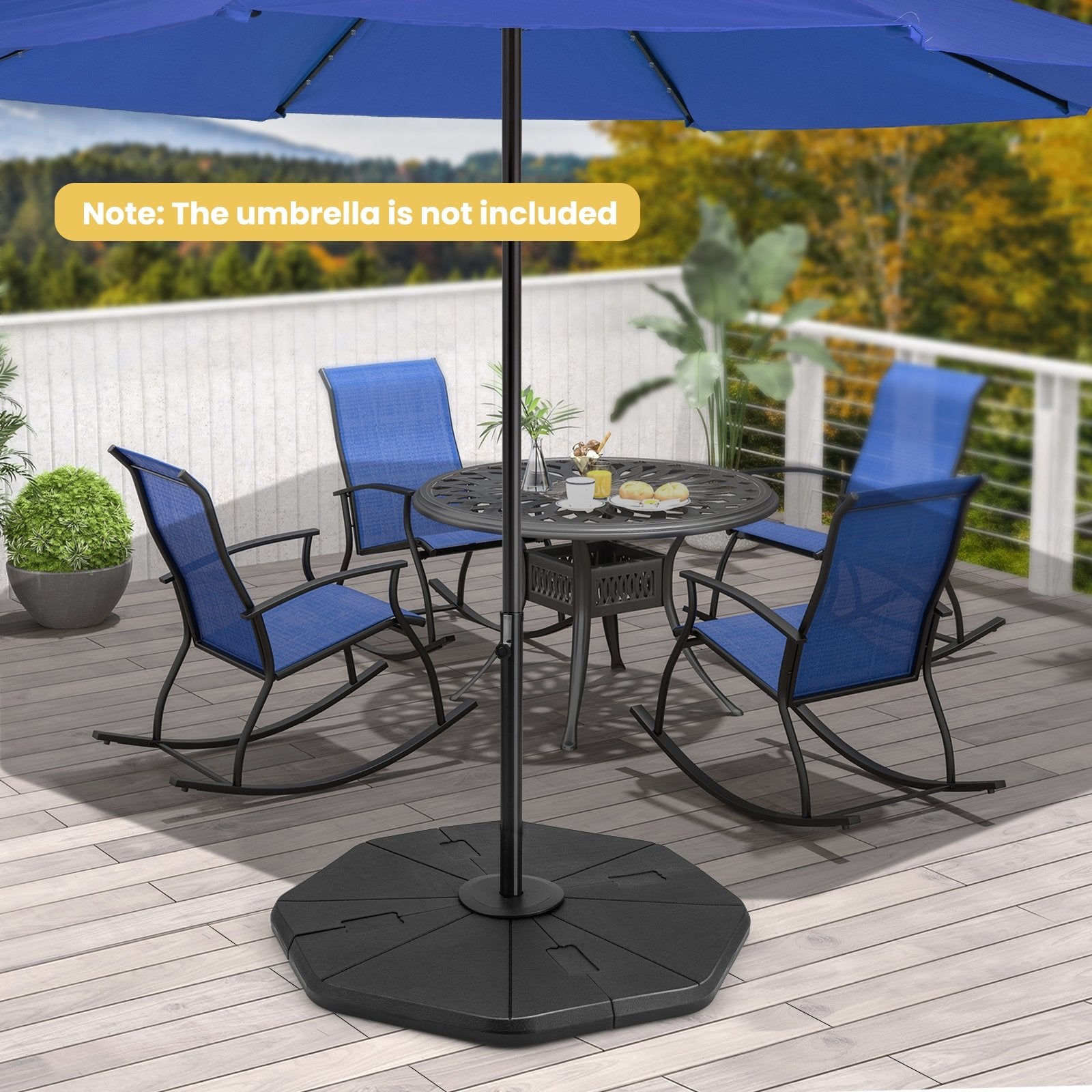 4-Piece Fillable Umbrella Base Stand for Garden Yard Poolside, Black Outdoor Umbrella Bases   at Gallery Canada