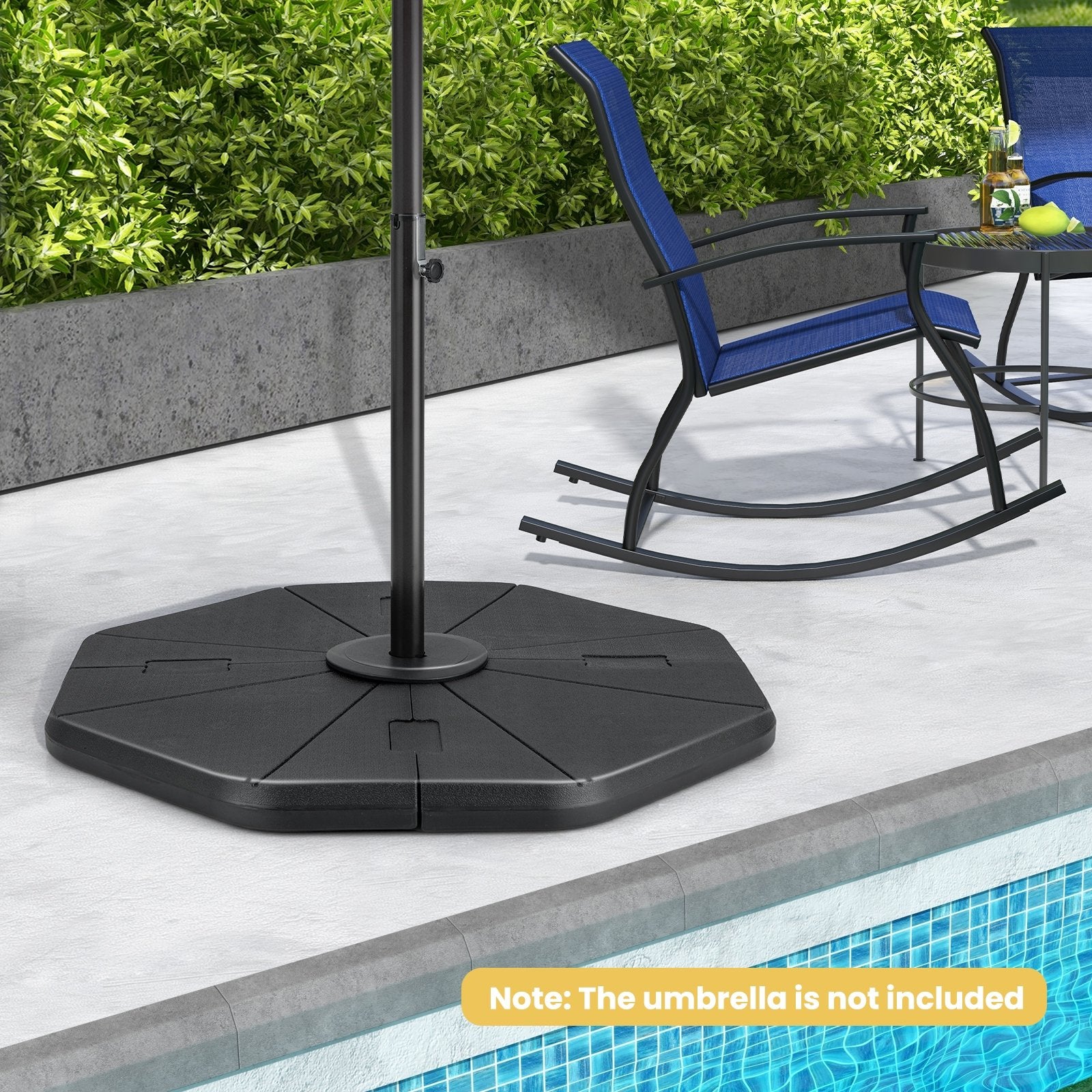 4-Piece Fillable Umbrella Base Stand for Garden Yard Poolside, Black Outdoor Umbrella Bases   at Gallery Canada