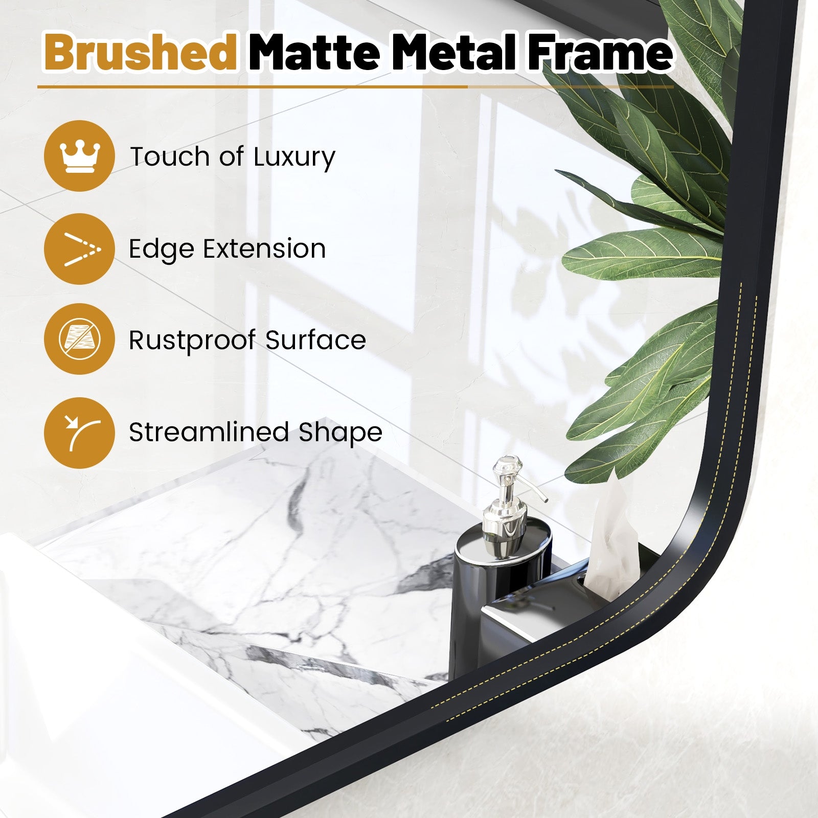 24 x 32 Inch Minimalist Wall Mounted Rectangle Mirror, Black Wall Mirrors at Gallery Canada