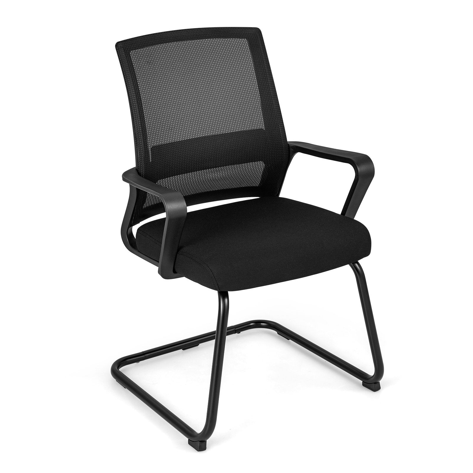 Office Guest Chair with Lumbar Support for Waiting Room-1 Piece, Black Mesh Chairs   at Gallery Canada