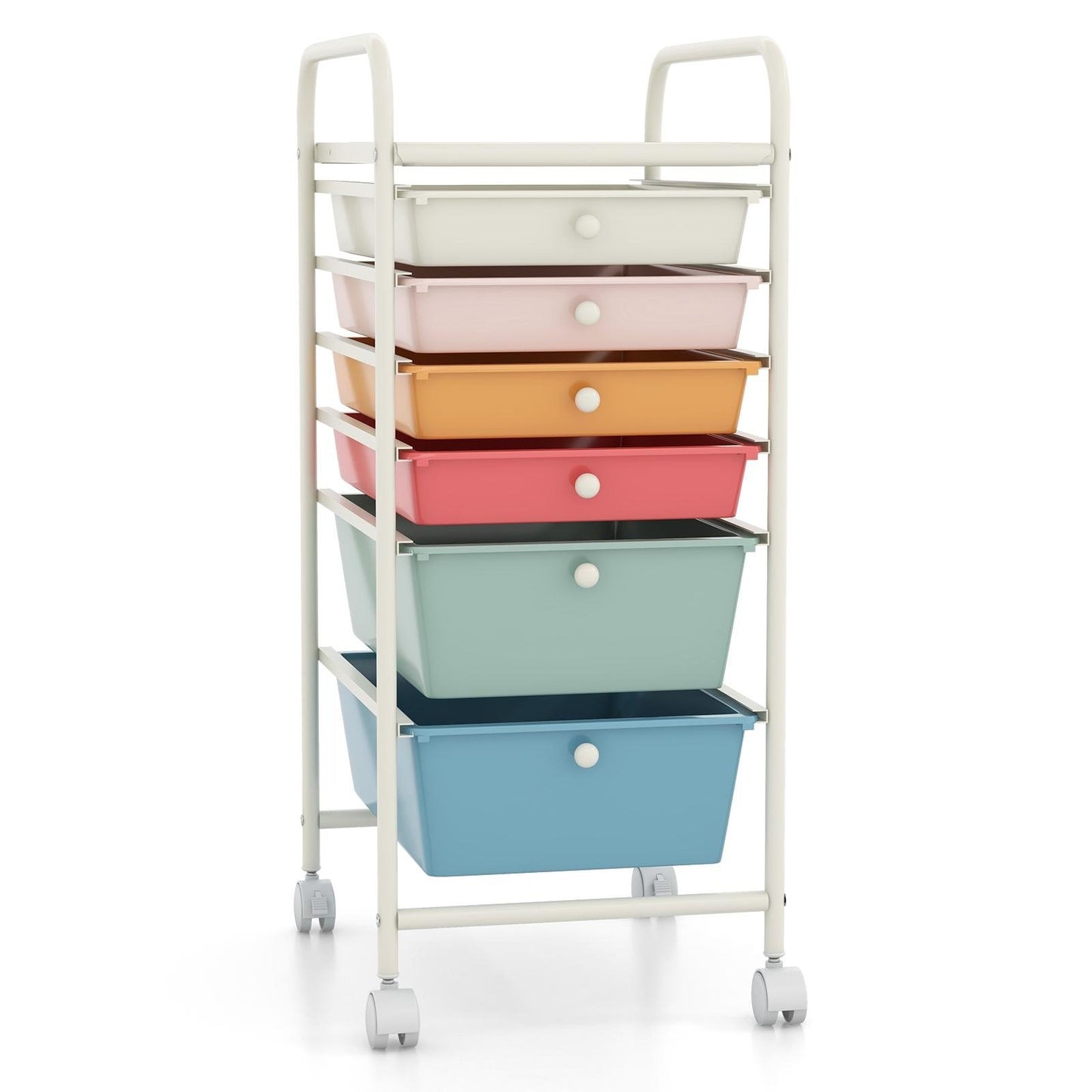 6 Drawers Rolling Storage Cart Organizer-Macaron, Macaron Multicolor File Cabinets   at Gallery Canada