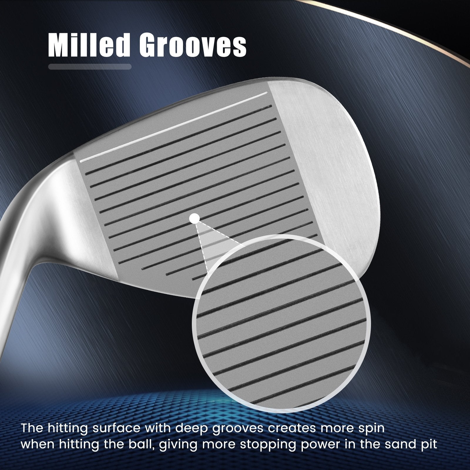 Golf Sand Wedge 56/60 Degree Gap Lob Wedge with Grooves Right Handed-60 Degrees, Silver Golf   at Gallery Canada