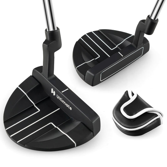 Golf Putter with Headcover 35 Inches Mallet Style Putter Right Handed, Black Golf   at Gallery Canada