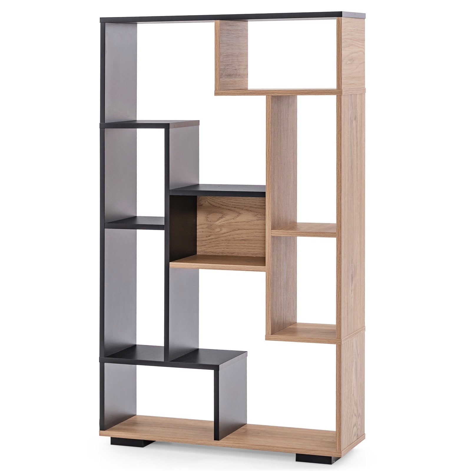 47-Inch Tall Bookshelf for Home Office Living Room, Natural & Black Bookcases   at Gallery Canada