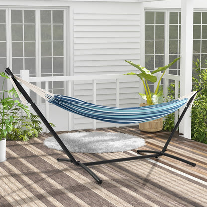 Portable Indoor Outdoor 2-Person Double Hammock Set with Stand and Carrying Cases, Blue Hammocks   at Gallery Canada