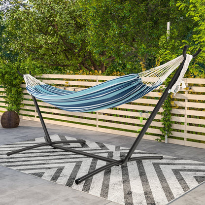 Portable Indoor Outdoor 2-Person Double Hammock Set with Stand and Carrying Cases, Blue Hammocks   at Gallery Canada