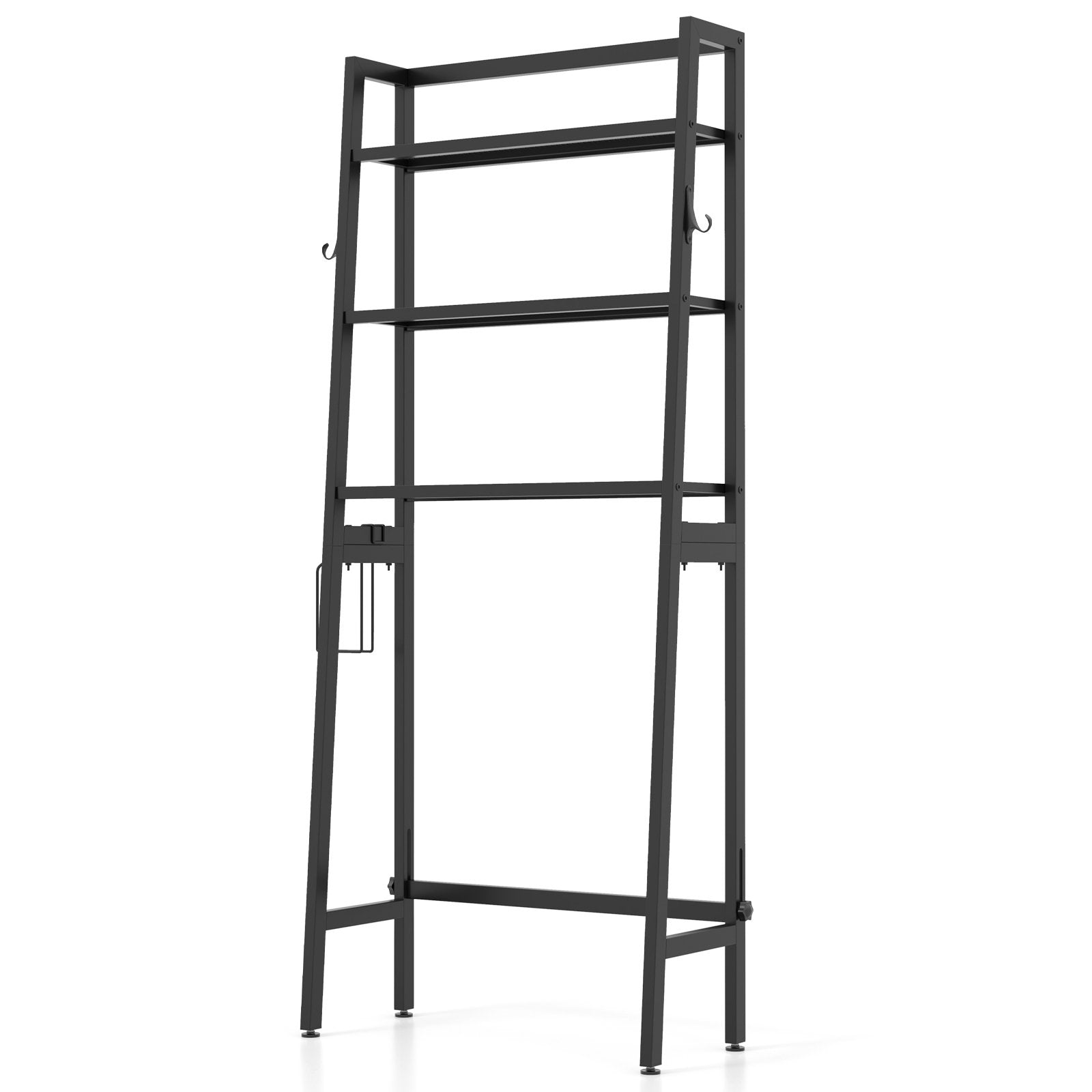 3-Tier Over The Toilet Storage Shelf with Adjustable Bottom Bar, Black Bathroom Etagere   at Gallery Canada