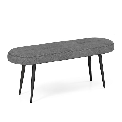 47 Inch Upholstered Entryway Bench with Heavy-duty Metal Frame, Gray