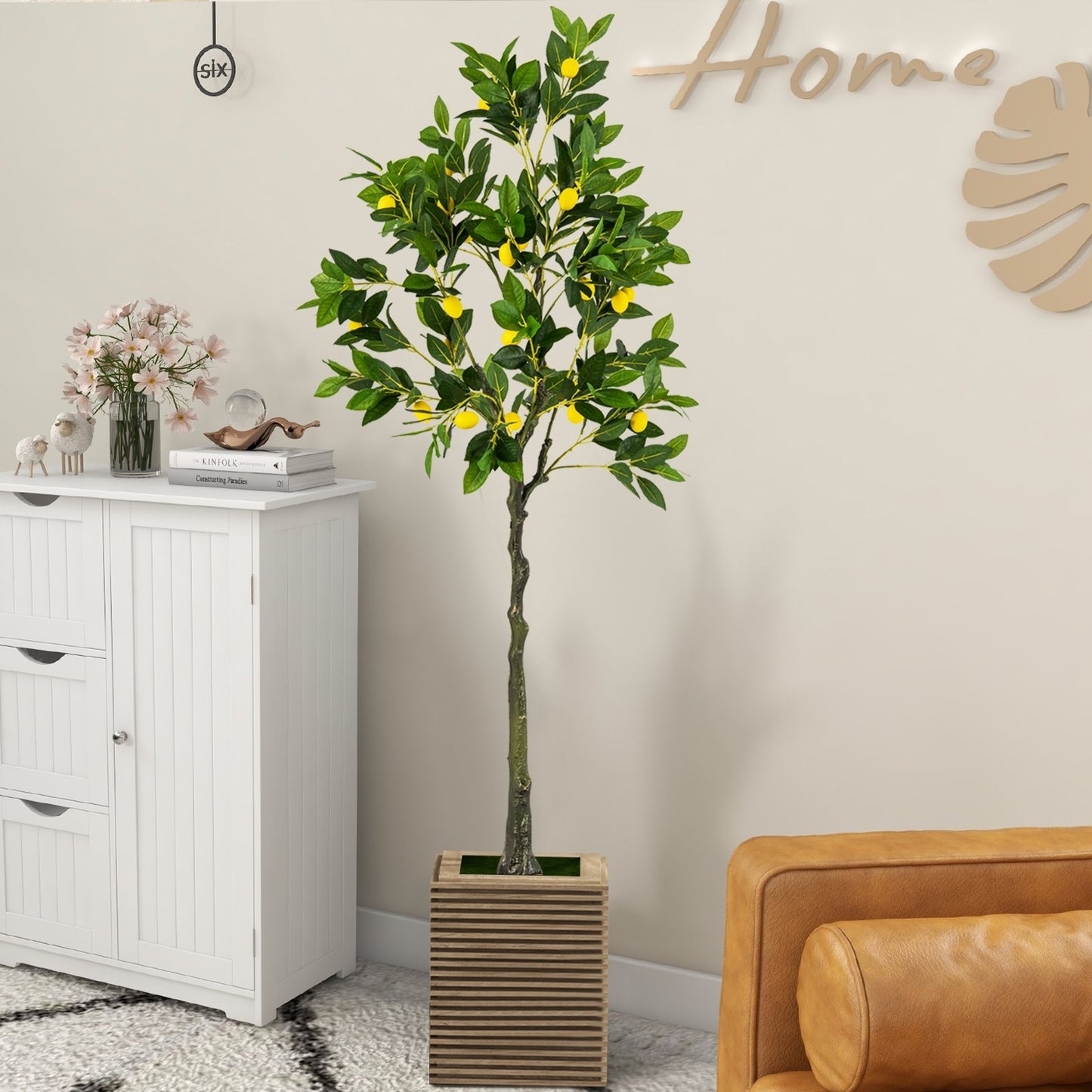 Artificial Lemon Tree 2.6/4/5.2 Feet Tall Fake Lemon Plant wuth Lemon Fruits-5.2 ft Faux Plants   at Gallery Canada