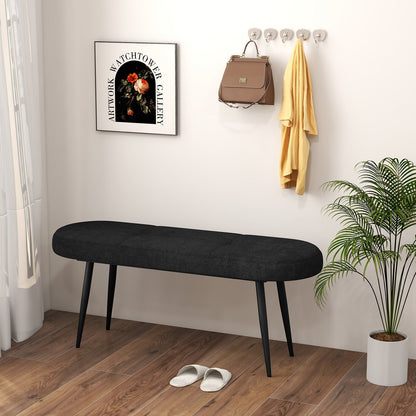 47" Upholstered Entryway Bench with Heavy-duty Metal Frame, Black Shoe Racks & Storage Benches   at Gallery Canada