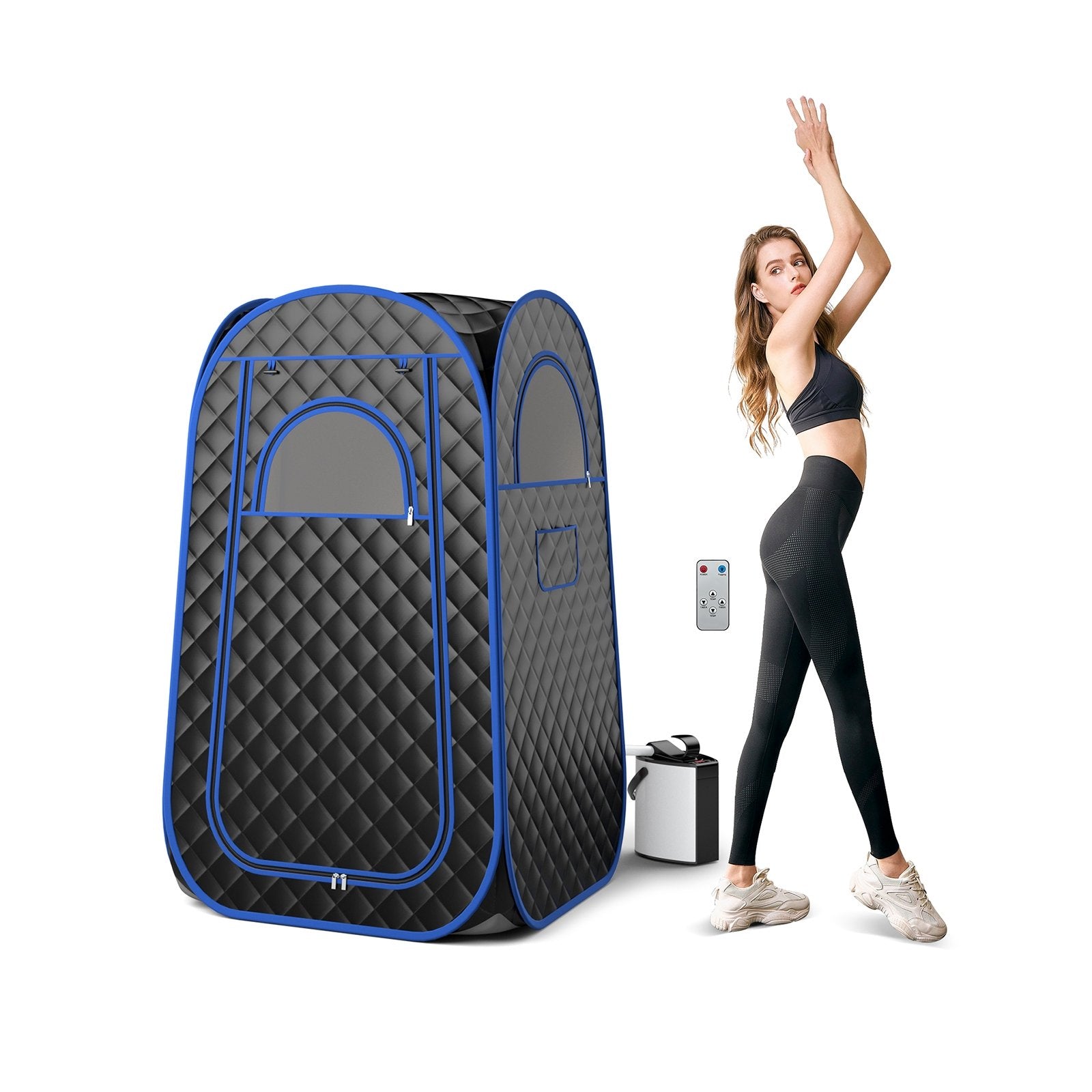 Full-Body Personal Sauna Tent with 1000W 3L Steam Generator for Home Spa Relaxation, Black Spa & Salon   at Gallery Canada