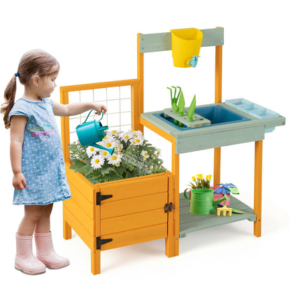 Kids Outdoor Potting Bench with See-Through Window Play Kitchen Sets   at Gallery Canada