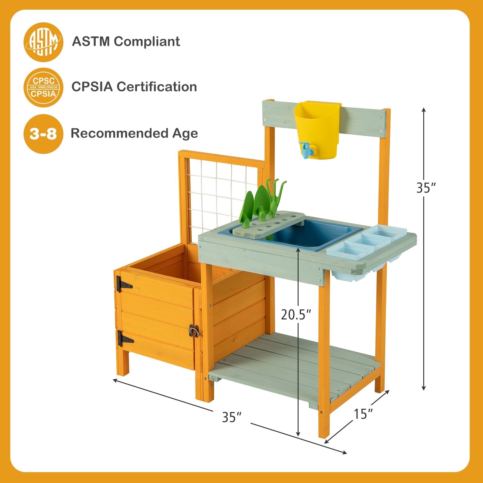 Kids Outdoor Potting Bench with See-Through Window Play Kitchen Sets   at Gallery Canada