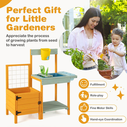 Kids Outdoor Potting Bench with See-Through Window Play Kitchen Sets   at Gallery Canada