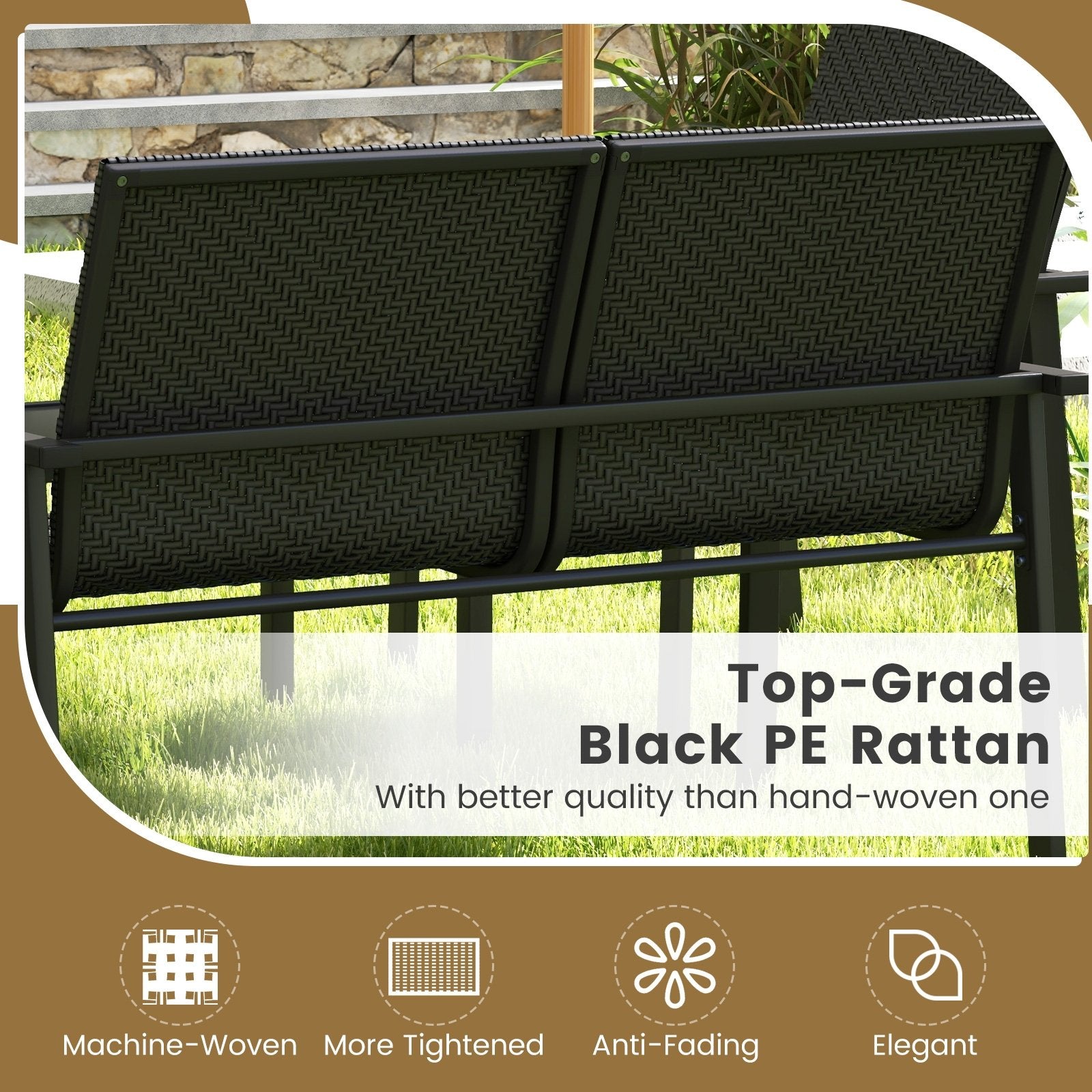 4 Pieces Patio Furniture Set with Heavy Duty Galvanized Metal Frame, Black Patio Dining Sets   at Gallery Canada