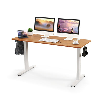 55 x 24 Inches Sit Stand Home Office Desk with 3 Memory Height Settings, Natural Standing Desks   at Gallery Canada