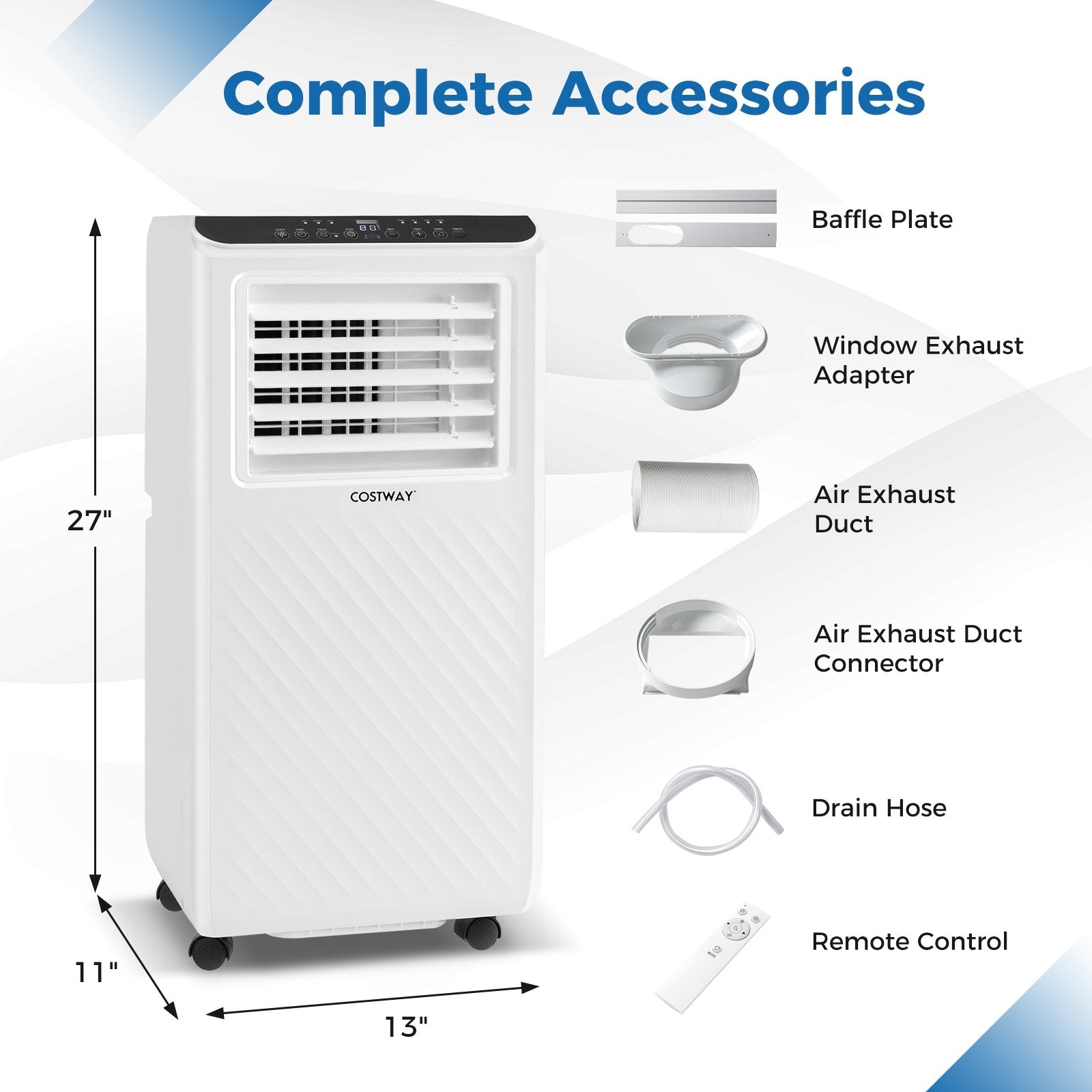 8000 BTU Portable Air Conditioner 3 in 1 Floor AC Unit with Fan and Dehumidifier, White Portable Air Conditioners   at Gallery Canada