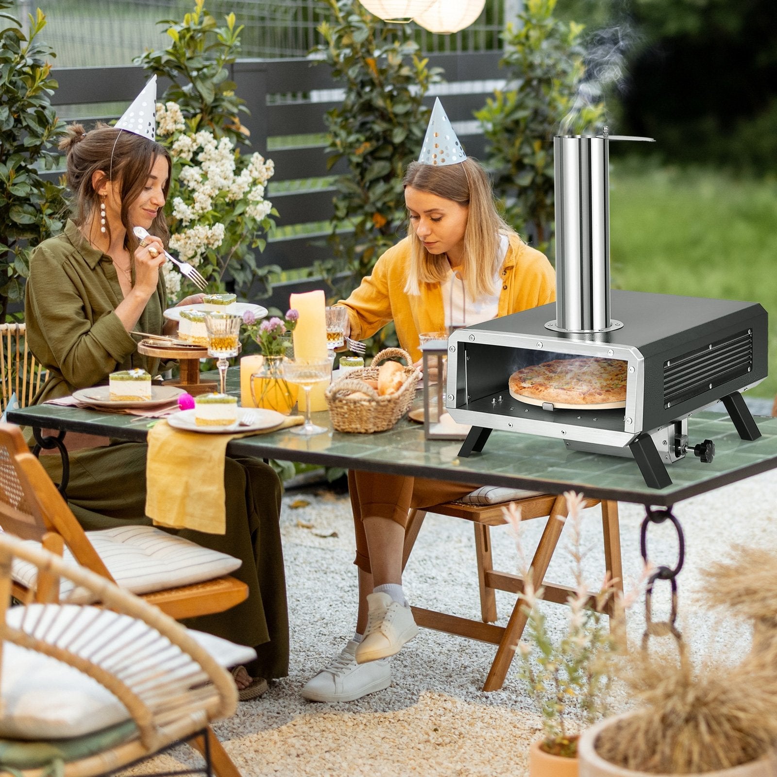 Outdoor Pizza Oven Portable Wood Pellet Pizza Stove with 12 Inch Round Rotatable Pizza Stone Outdoor Grills   at Gallery Canada