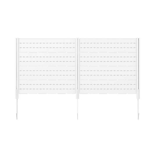 Outdoor Privacy Fence Screen with 5 Ground Stakes for Garden Yard Patio, White    at Gallery Canada