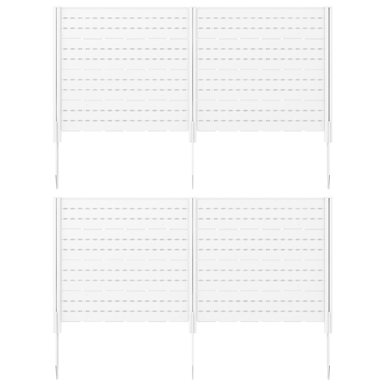 Outdoor Privacy Fence Screen with 5 Ground Stakes for Garden Yard Patio, White    at Gallery Canada