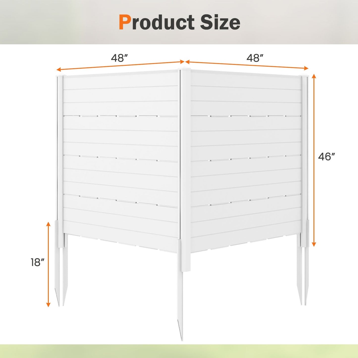 Outdoor Privacy Fence Screen with 5 Ground Stakes for Garden Yard Patio, White    at Gallery Canada