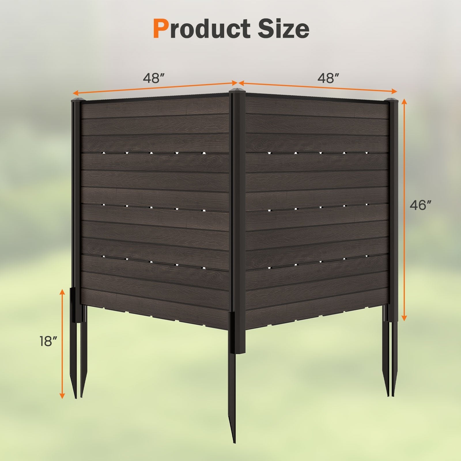 Outdoor Privacy Fence Screen with 5 Ground Stakes for Garden Yard Patio, Brown    at Gallery Canada