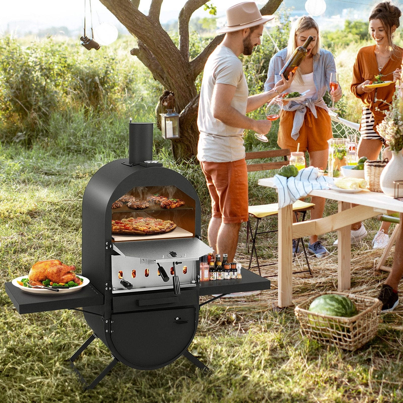 Outdoor Pizza Oven with 600D Oxford Fabric Cover  12