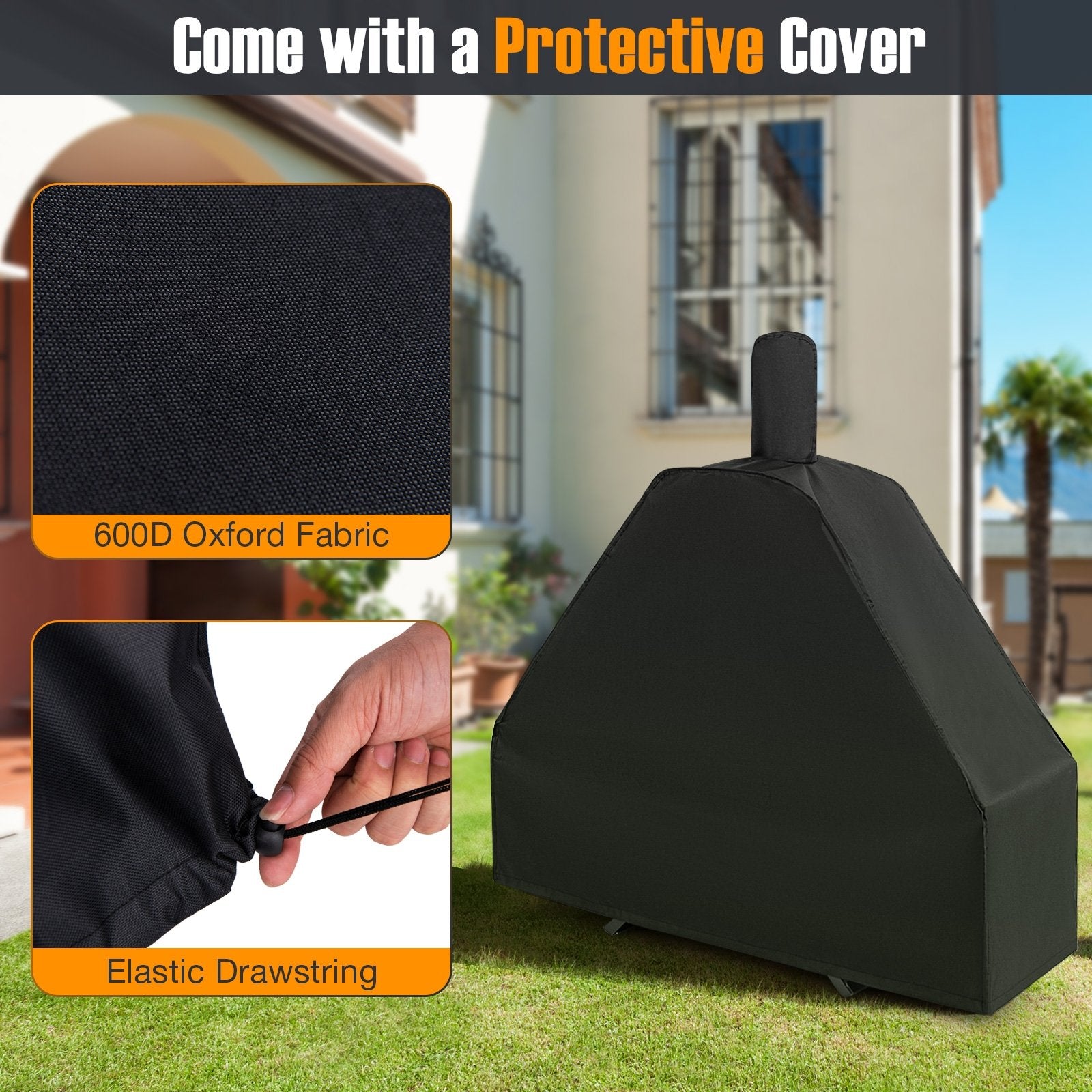 Outdoor Pizza Oven with 600D Oxford Fabric Cover  12