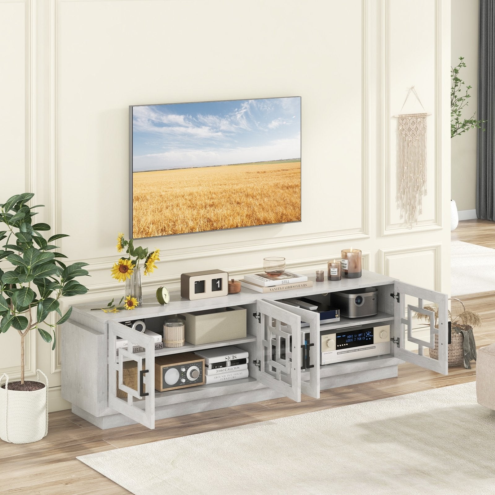 4-Door TV Stand for TVs up to 75