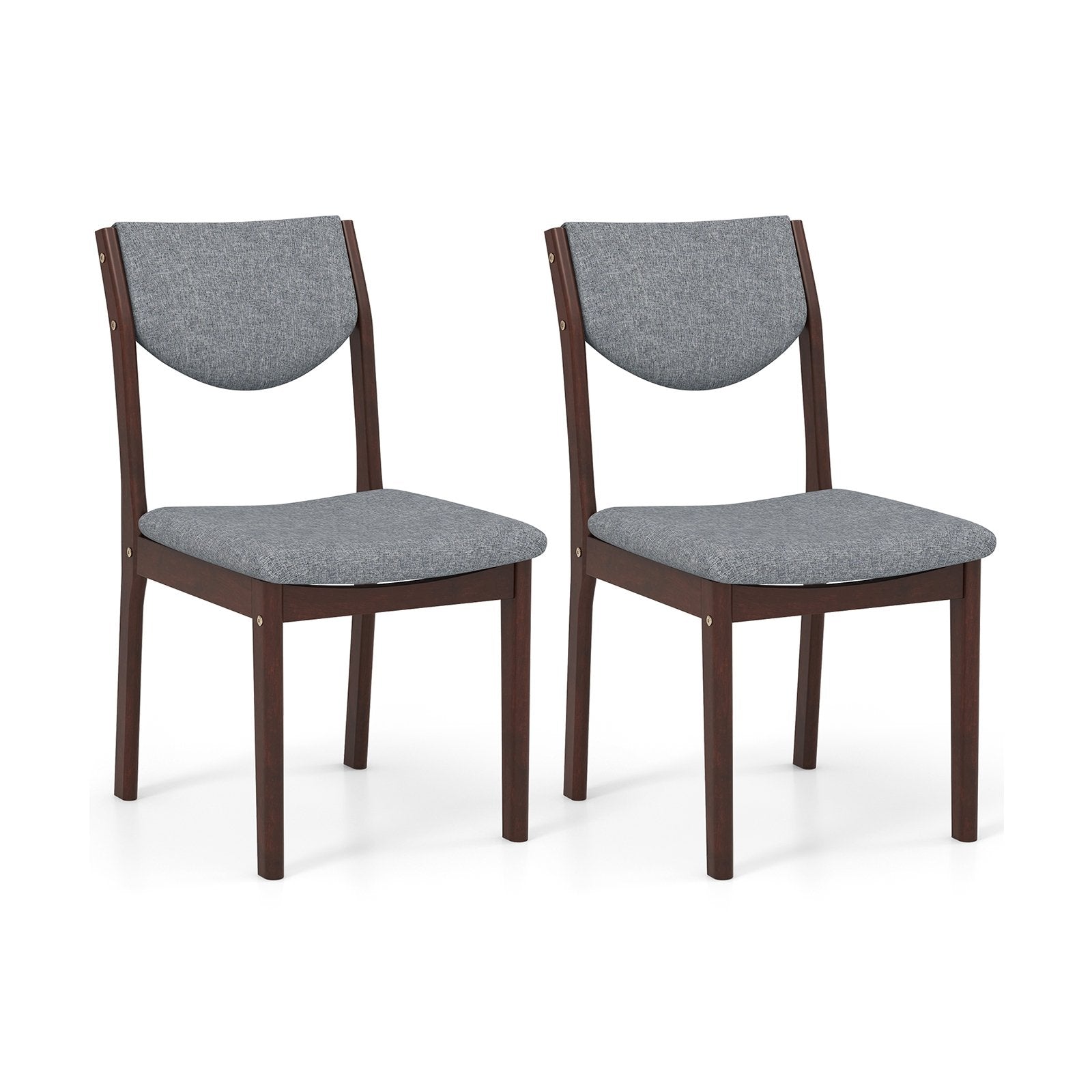 Set of 2 Wood Kitchen Chairs with Faux Leather Upholstered Seat, Gray Dining Chairs   at Gallery Canada