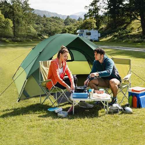 2-person Camping Tent w/ Removable Rain Fly and Double-layer Door, Green