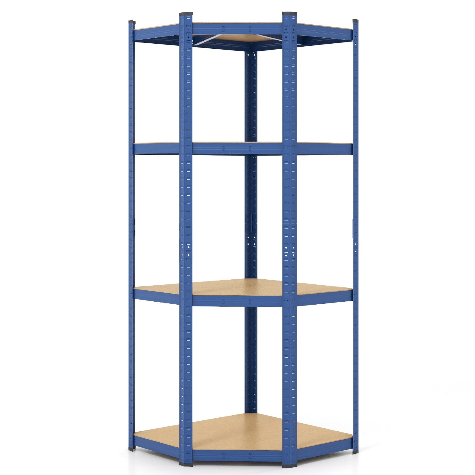 4-Tier Corner Shelving Unit Adjustable Garage Storage Utility Rack for Warehouse, Blue Garages   at Gallery Canada