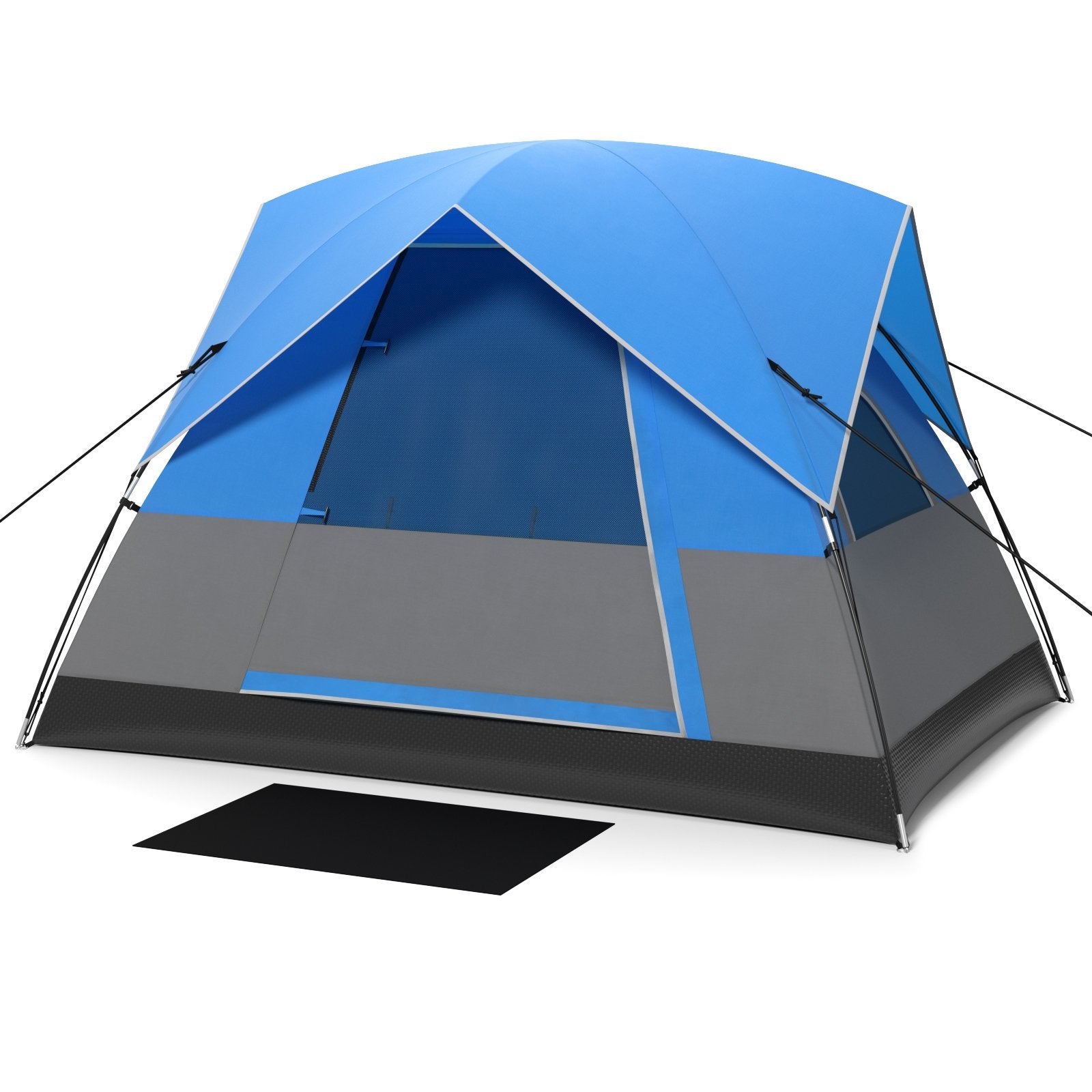3 Person Outdoor Camping Tent with Removable Floor Mat for Camping Hiking Traveling, Blue Tents Blue at Gallery Canada