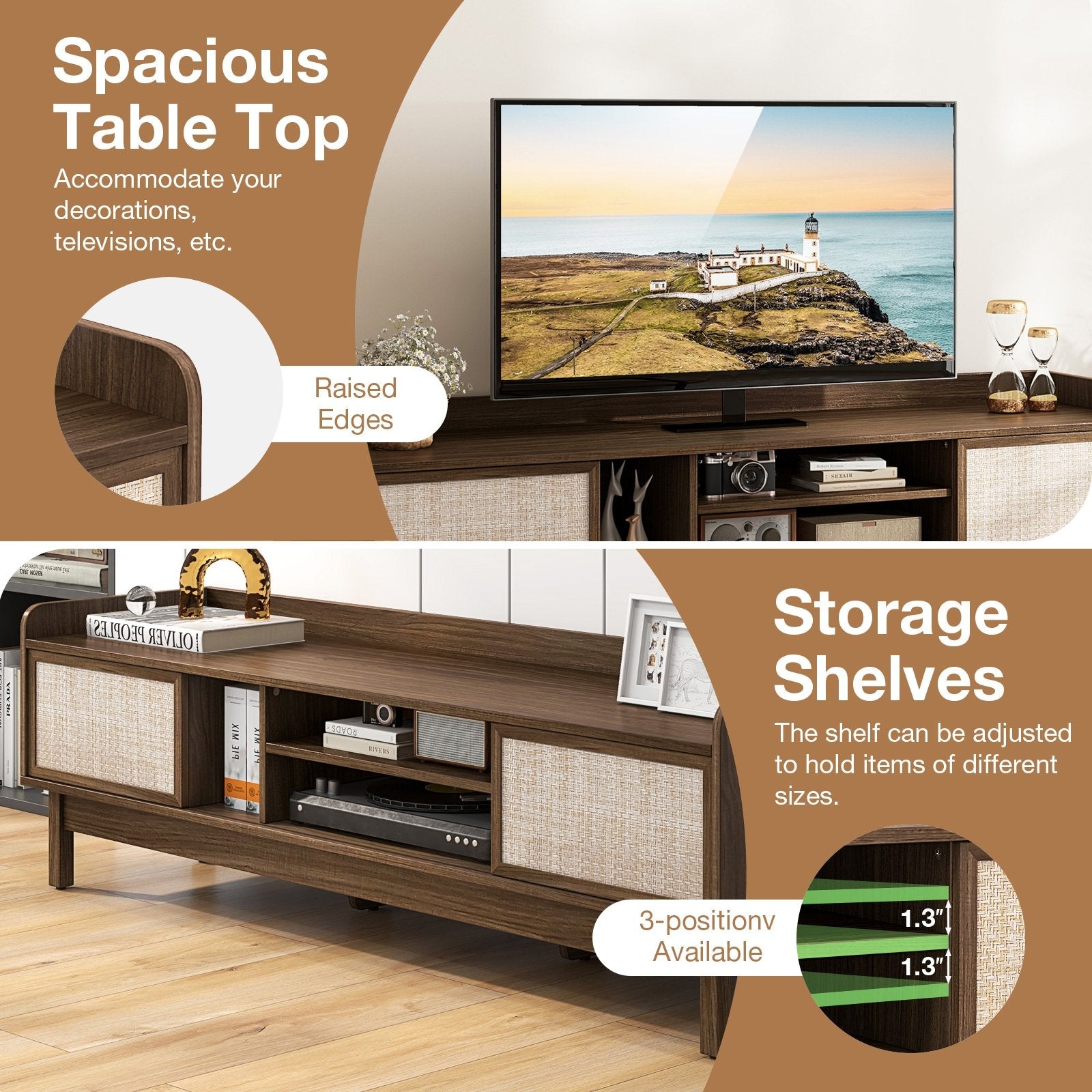 Sliding Door TV Stand for 65