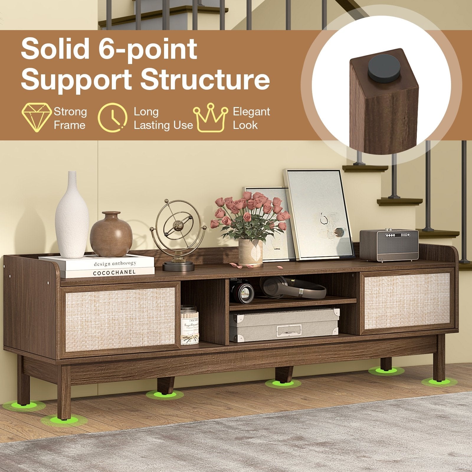 Sliding Door TV Stand for 65